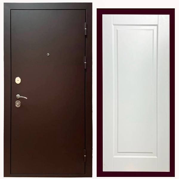 Дверь входная «Стальной Портье», внутренняя панель НШ-9/1А( молочный софт)