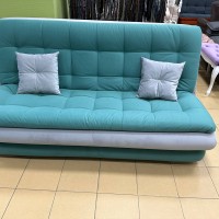 Диван-книжка «Нео» цвет-бирюзовый/серый.Механизм «Книжка двухпозиционная»