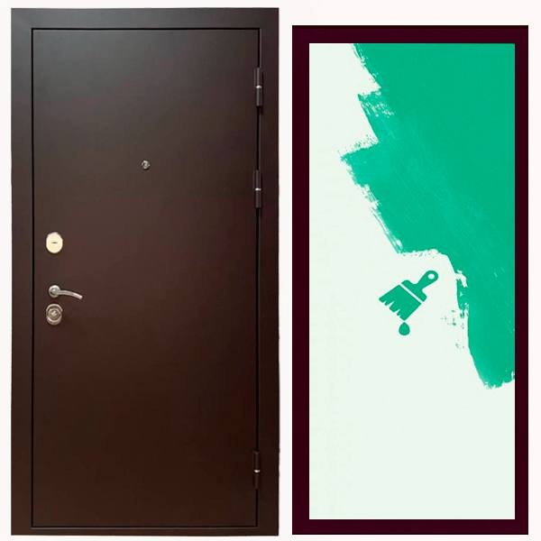 Дверь входная «Стальной Портье», внутренняя панель грунт ( под покраску)