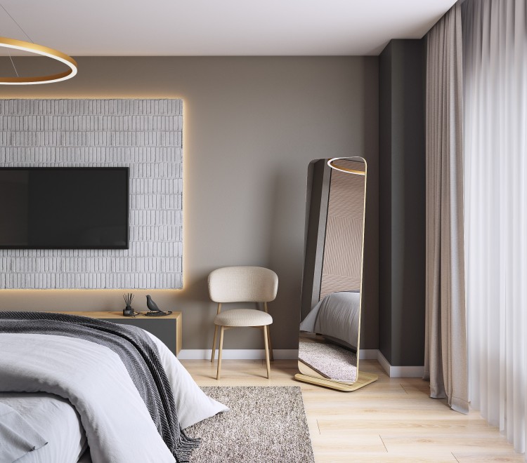 Зеркало напольное Акрона Стелла 4 дуб крафт золотой 163,5 см x 50 см