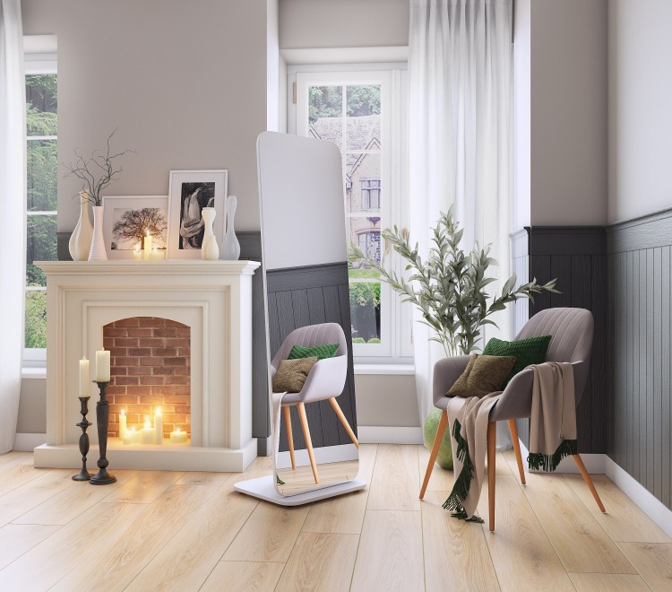 Зеркало напольное Акрона Стелла 4 белый 163,5 см x 50 см